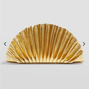 Cult Gaia Napa Gold Mini Pleated Clutch